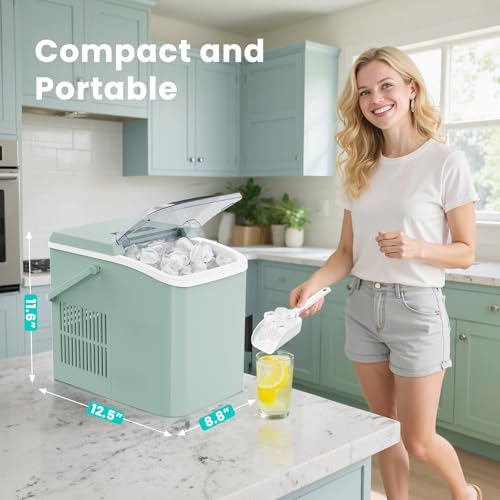 OLIXIS Nugget Ice Maker Machine, Countertop Portable with Basket and Scoop, White W12772
