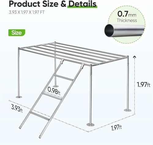 Quictent Large Metal Chicken Coop Run with Roosting Perch for 20+ Poultry, Outdoor Walk-in Hen House, 12x9x6.6FT N28773