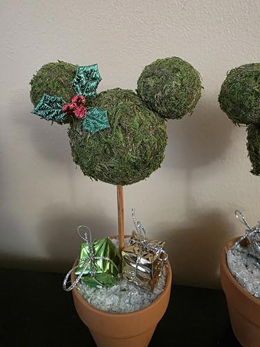 Minnie & Mickey Seasonal Topiary Set, 6 inch, Fall Decor N920