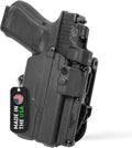 Alien Gear Glock 19 Level 2 Holster - Retention Slim OWB, Glock 19/19X/45 w/Light, Advanced Tactical Design - Compact Duty Carry- Black Locking Holster Slide Duty Holster - Right-Handed