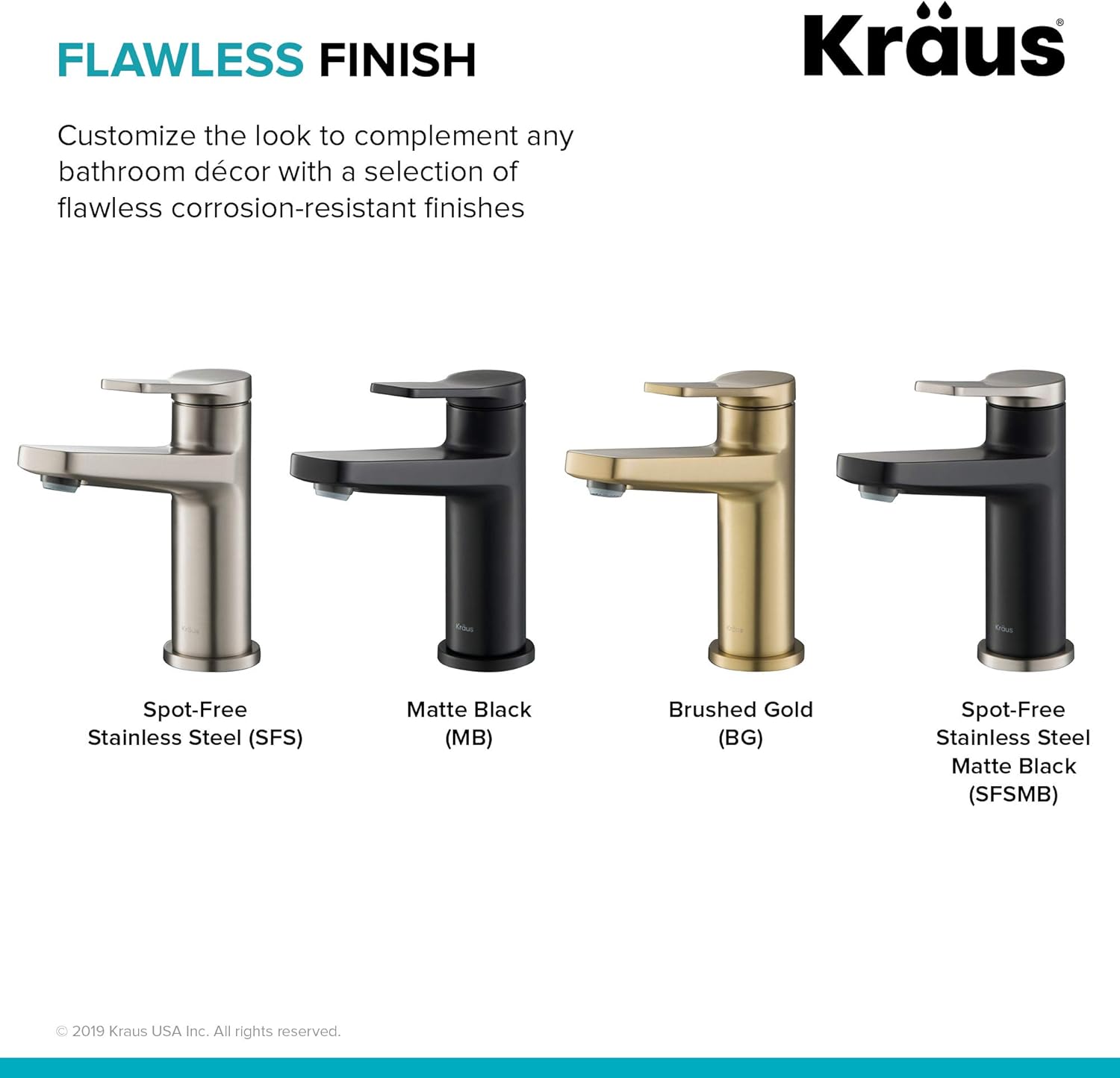 KRAUS Indy Single Handle Basin Bathroom Faucet, Spot Free Stainless Steel T51908