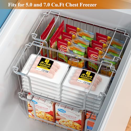 Orgneas Stacking Freezer Organizer Bins for 5.0Cu.Ft Chest Freezer, Set of 4 D127