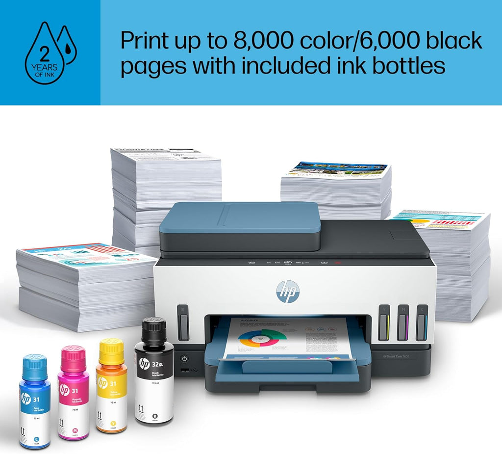HP Smart Tank 7602 Wireless All-in-One Ink Tank Printer with 2 Years of Ink Included H750