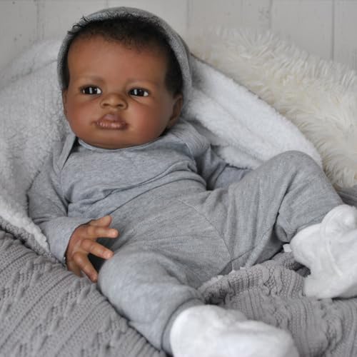 WOOROY Realistic Reborn Baby Doll Black Boy, 20 Inch African American Newborn T283379