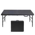 4FT Portable Folding Table, Indoor Outdoor Heavy Duty Picnic Party Dining Camping Table w/Handle and Steel Legs, No Need Assembly (White,4ft)