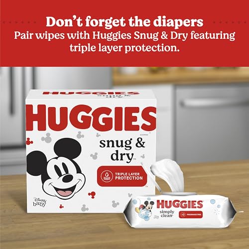 Huggies Simply Clean Fragrance-Free Baby Wipes, 11 Flip-Top Packs G769