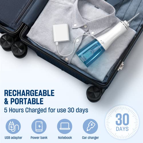 Cordless Water Dental Flosser Portable Rechargeable Oral Irrigator 350ML Tank IPX7 Waterproof M404568