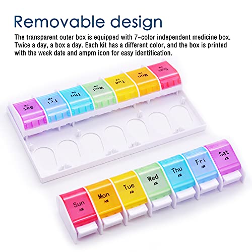 Greencycle Monthly Pill Organizer 2 Times A Day, 30 Day Medicine Case S919