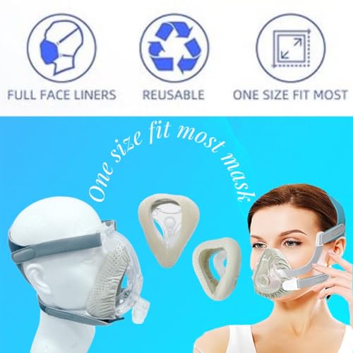4 Pack CPAP Mask Liners for Full Face Masks, One Size, Blue M67986