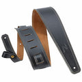 Nefelibata Guitar Strap, 2.5" Wide Bavarian Tumbled Leather Guitar Straps with Foam Padding and Cable Storage Loop, for Kids, Men and Women, for Acoustic, Bass and Electric Guitars（Vintage Green）