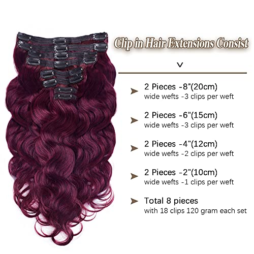 Chocolate Brown to Caramel Blonde Body Wave Clip in Hair Extensions 16 Inch Real Human Hair R9762