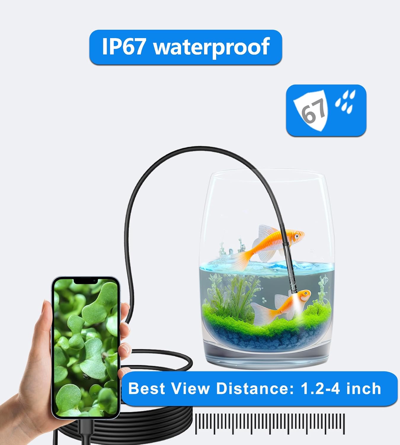 USB C Endoscope for iPhone & Android, 5.5mm Borescope Camera with LED Lights X400165