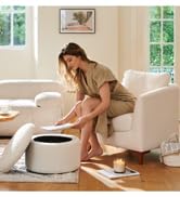 COLAMY Sherpa Accent Chair with Storage Ottoman Set, Cream E290651