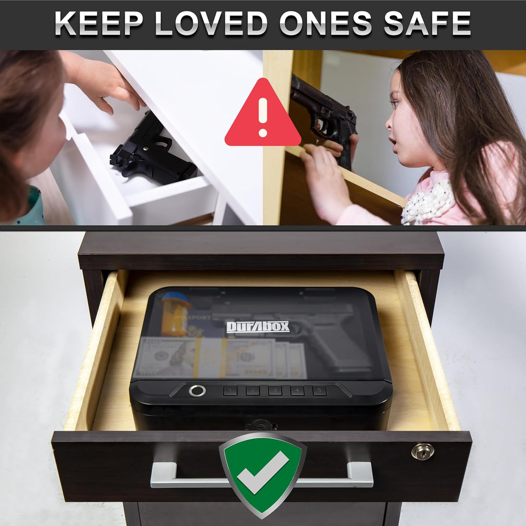 Biometric Gun Safe for Handgun with Fingerprint Reader and PIN Keypad O28853