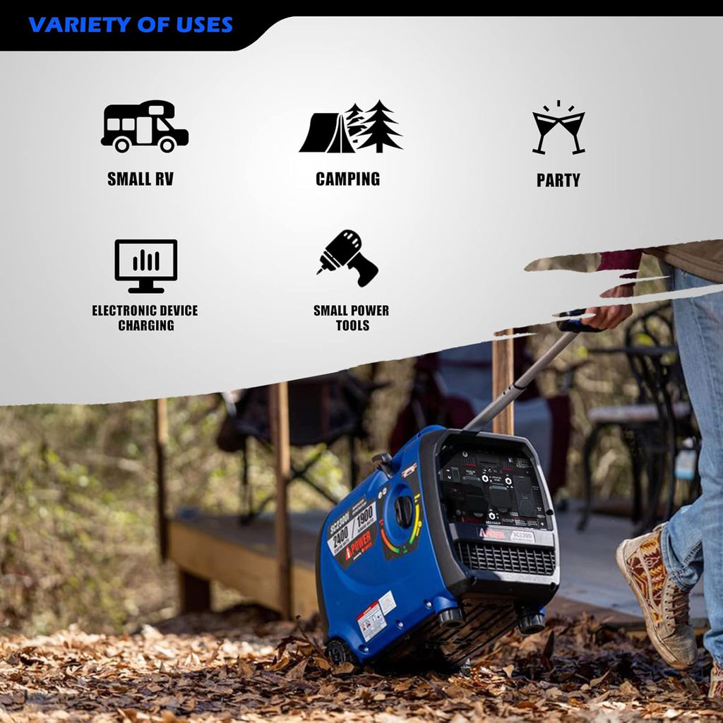 A-iPower Portable Inverter Generator 2400W Ultra-Quiet Yamaha Engine RV Ready T560