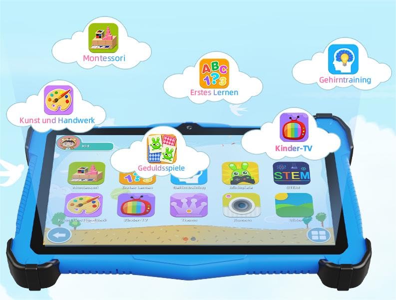 Kids Tablet 7 Inch Android 14, Octa-Core, 10+64GB, WiFi 6, Blue V233980