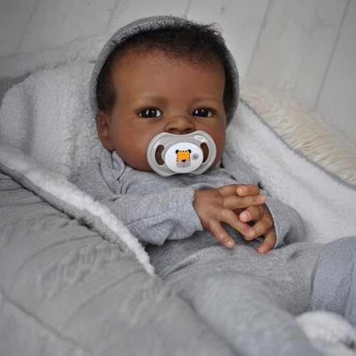 WOOROY Realistic Reborn Baby Doll Black Boy, 20 Inch African American Newborn T283379