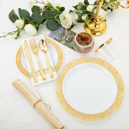WELLIFE Silver Party Dinnerware Set for 50 Guests, Disposable A689948