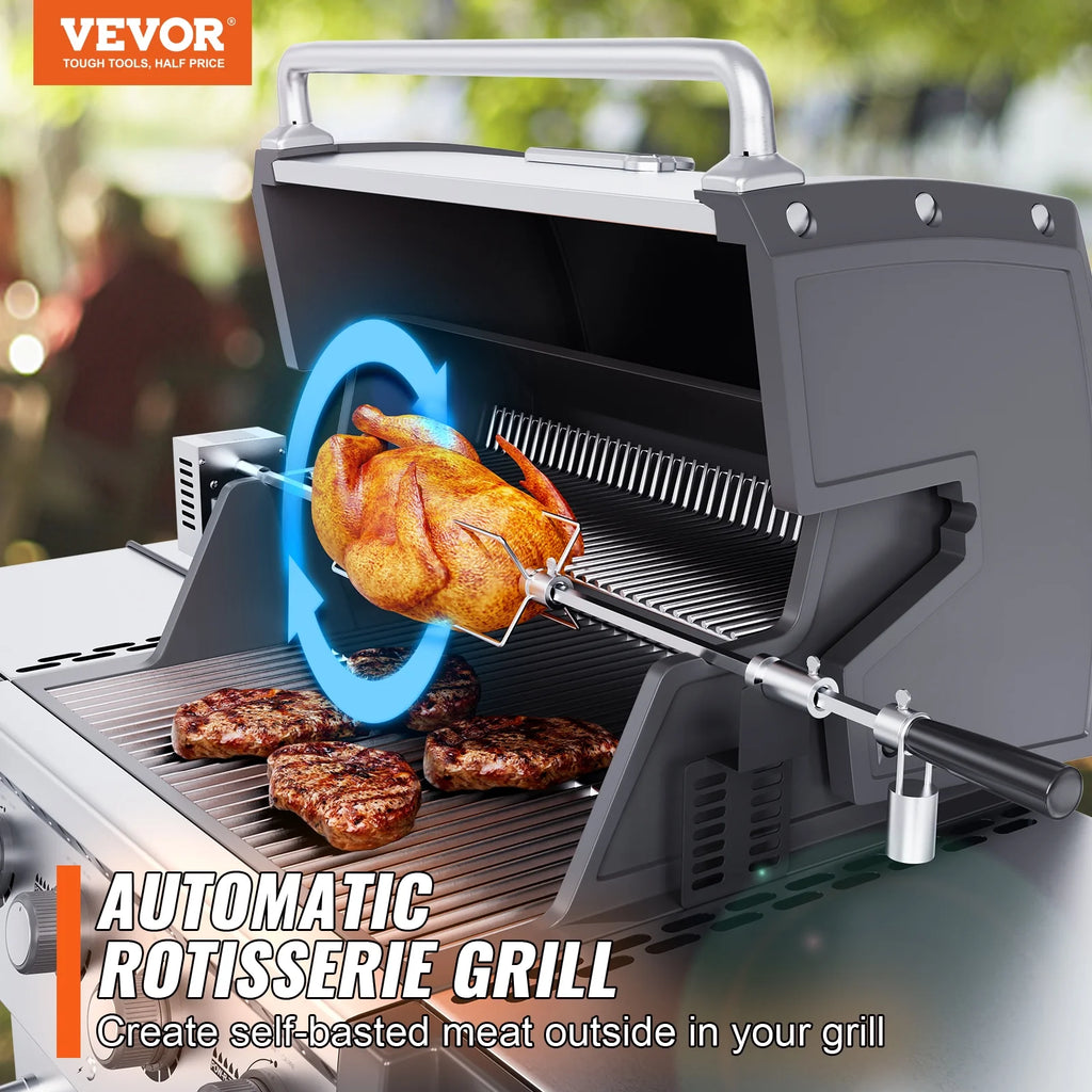 SKYSHALO Universal Grill Rotisserie Kit BBQ Roaster Spit Rod Motor L413286