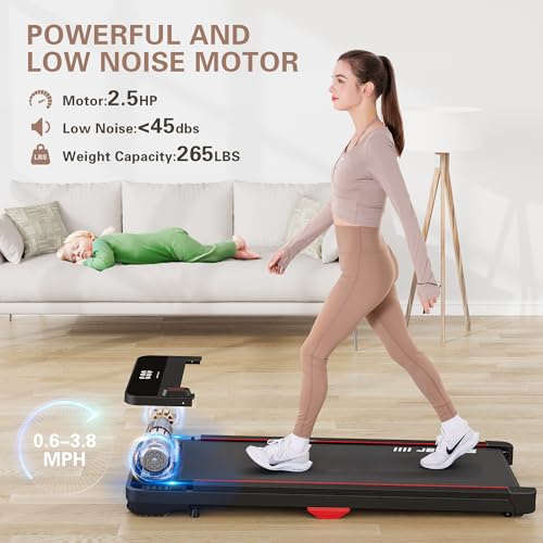 Walking Pad Under Desk Treadmill 2.5HP Portable with Remote Control V699