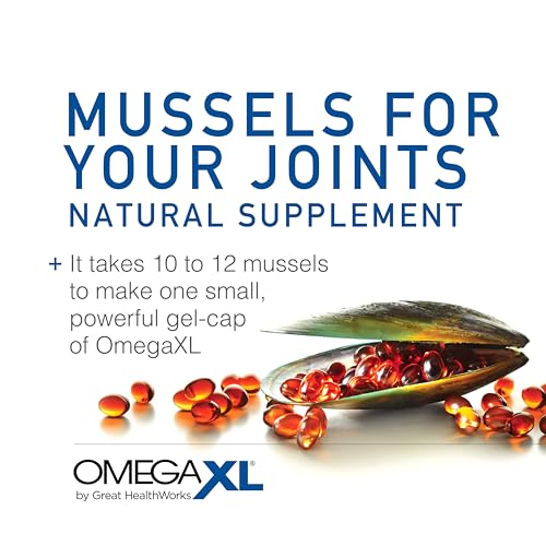 OmegaXL Joint Support Supplement, Green Lipped Mussel Oil Softgels, 60 Count (2 Pack) B3617