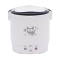 1L Car Mini Travel Lunch Box Electric Rice Cooker Steamer White/Green 12V