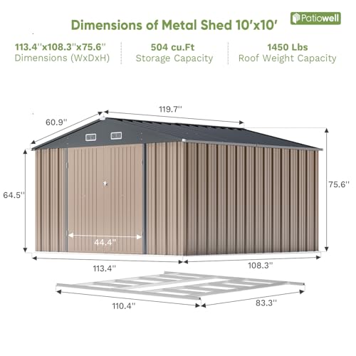 Patiowell 3 x 3 FT Outdoor Storage Shed with Sloping Roof, Grey F27529