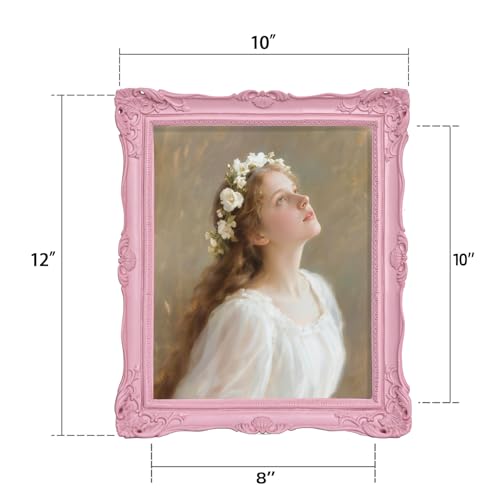 Vintage 8x10 Picture Frame with Glass Front, Antique Retro Photo Frame for Wall or Tabletop, Silver N745