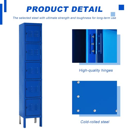 Bonusall Metal Locker 3-Tier Steel Storage Cabinet, 3 Doors Grey H746