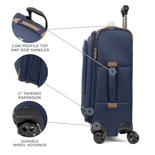 Travelpro Crew Classic Lightweight Expandable Carry-On Luggage, 8 Wheel Spinner, 20-Inch, Patriot Blue P86530