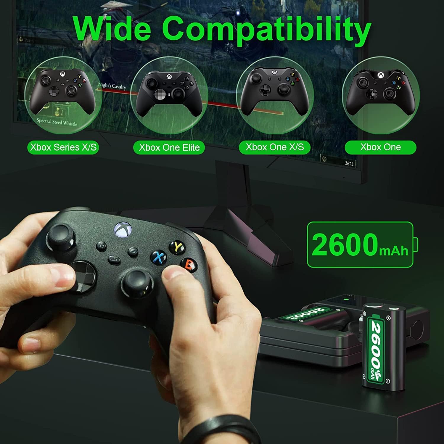 SWANPOW Rechargeable Battery Pack with Charger Station for Xbox Series X|S, Xbox One R94158