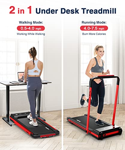REDLIRO Under Desk Treadmill 2 in 1 Portable Folding Walking Pad with Remote Control P95535
