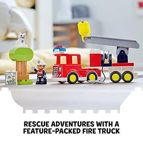 LEGO DUPLO Town Fire Truck 10969 Building Toy Set for Toddlers Ages 2-5 C559