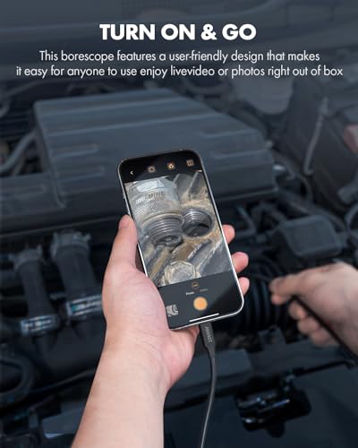 Anykit Dual Lens USB Borescope Camera with 8 LED Lights, 16.5ft Semi-Rigid Cable, IP67 Waterproof R109933