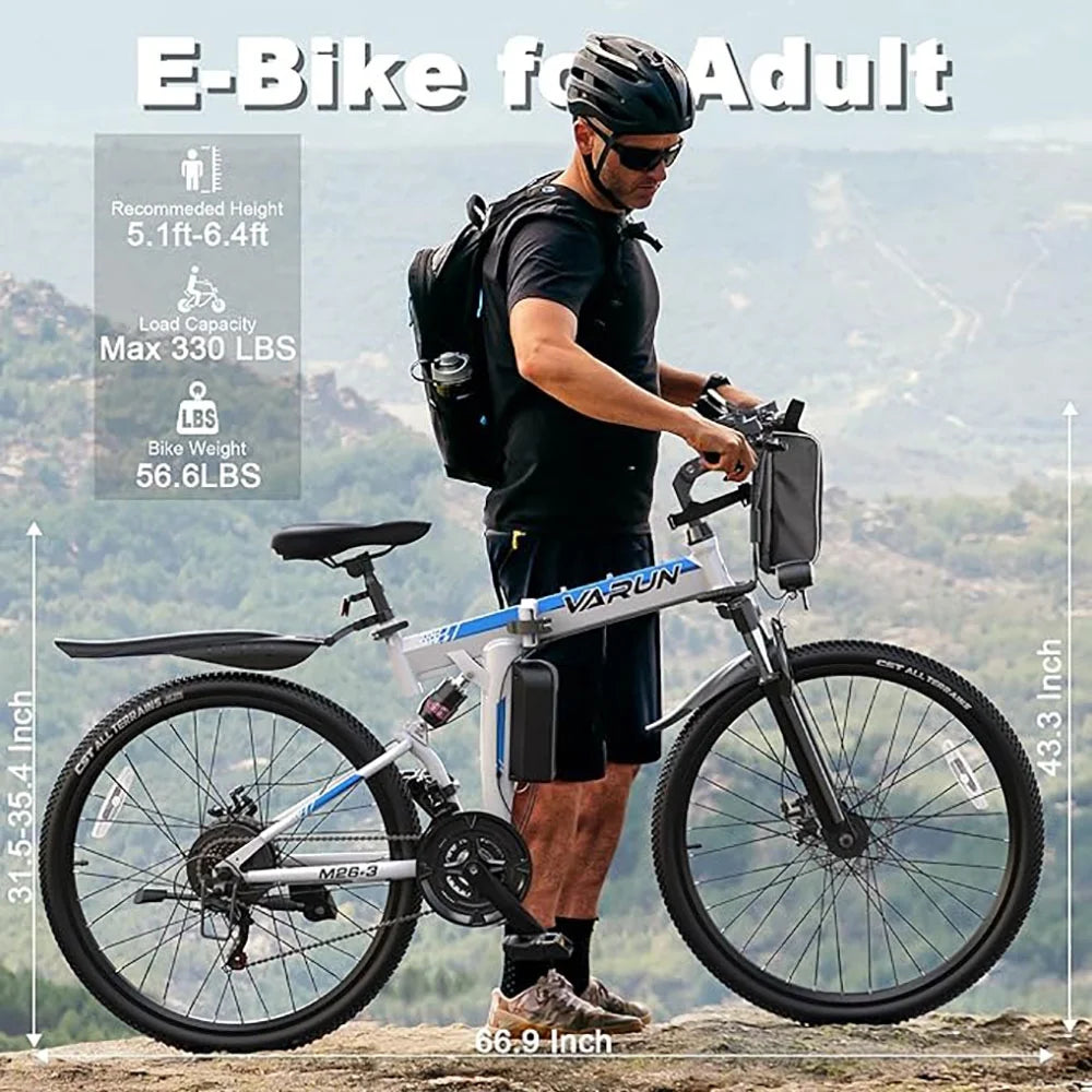 VARUN Electric Bike for Adults Foldable Ebike 750W Motor 48V Removable Battery W82555