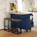 3-Piece Farmhouse Kitchen Island Set with 2 Dining Chairs, Dining Table Set with Storage Cabinet, Drawers and Towel Rack for Small Place, Apartment, Breakfast, Pub, White, YOUKTCZY03