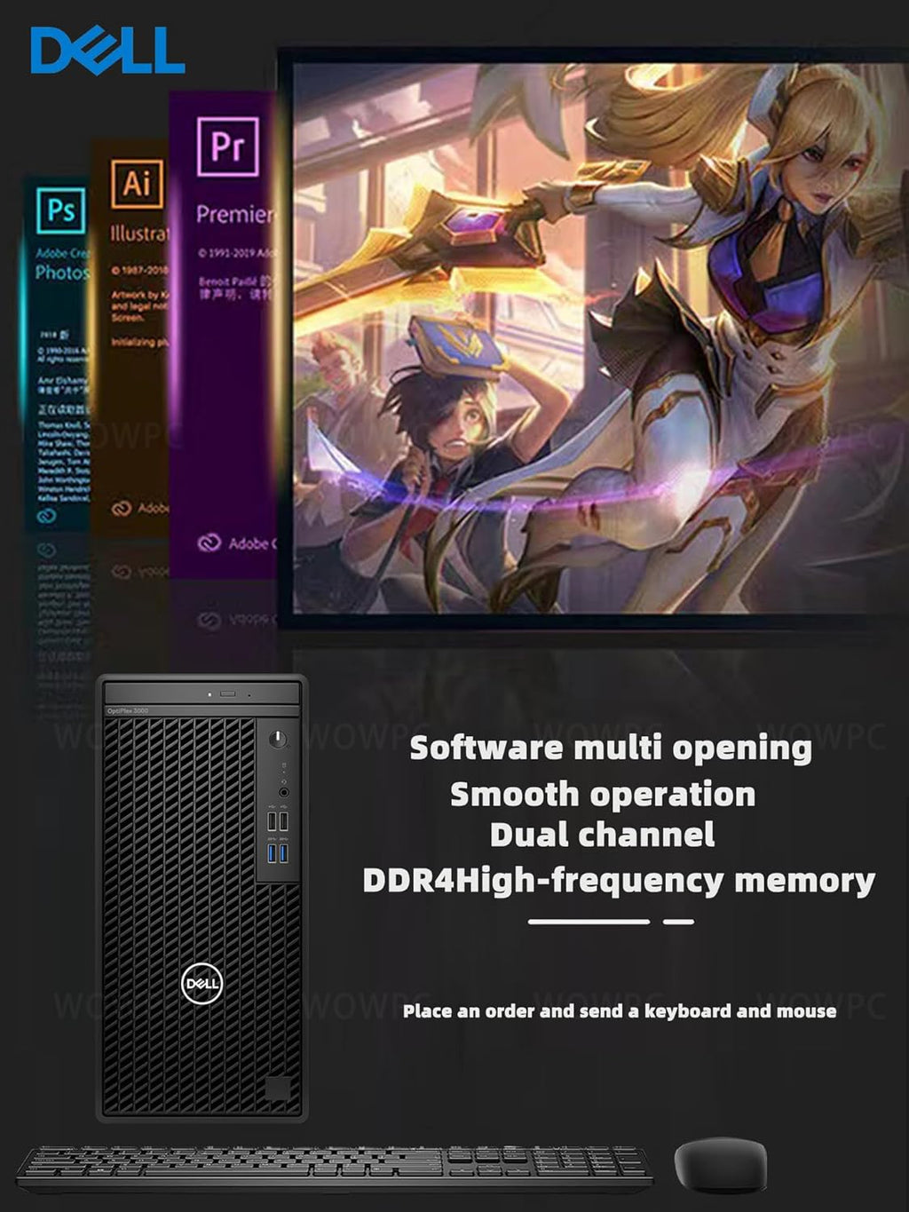 Dell Optiplex 3000 Tower Desktop Computer, Intel Core i5, 16GB RAM, 256GB SSD + 1TB HDD, Windows 11 Pro K7373