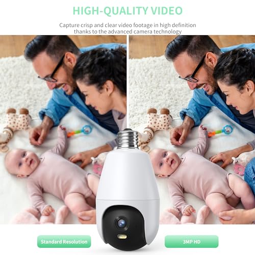 Eseecloud 5G Light Bulb Security Camera 2K with Auto Tracking, Weatherproof I331853