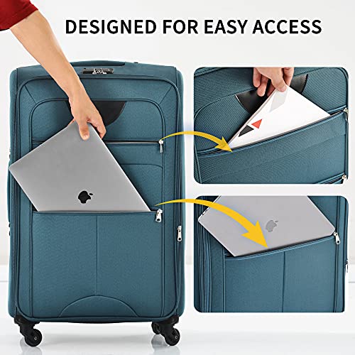 Merax Softside Luggage Set 3 Piece Expandable with Spinner Wheels TSA Lock O146