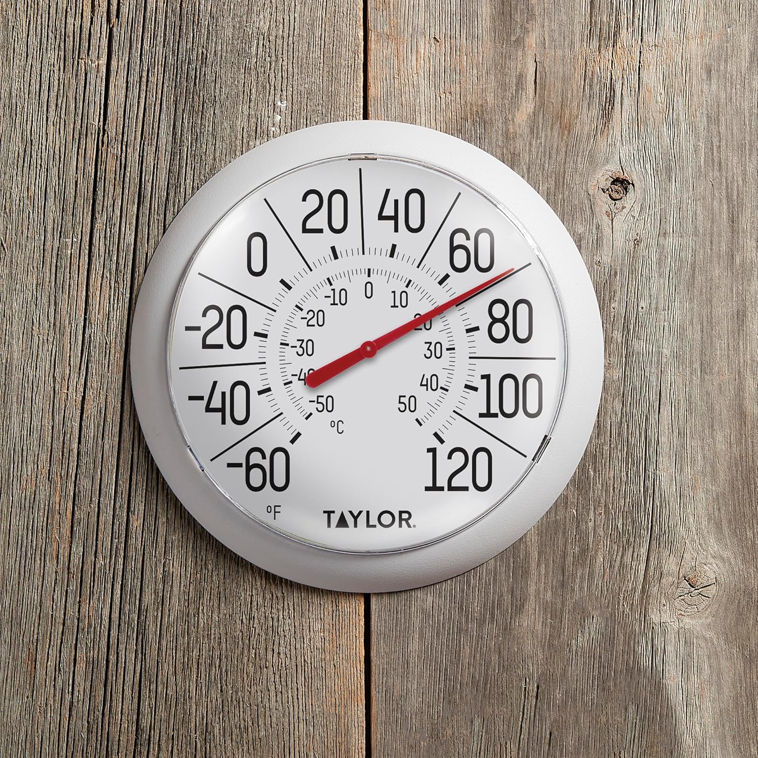 Taylor Big & Bold Indoor Outdoor Dial Thermometer 8.5 Inch White I755