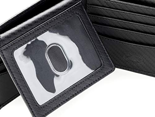 Men’s Leather Bifold Wallet with RFID Blocking and ID Window H486