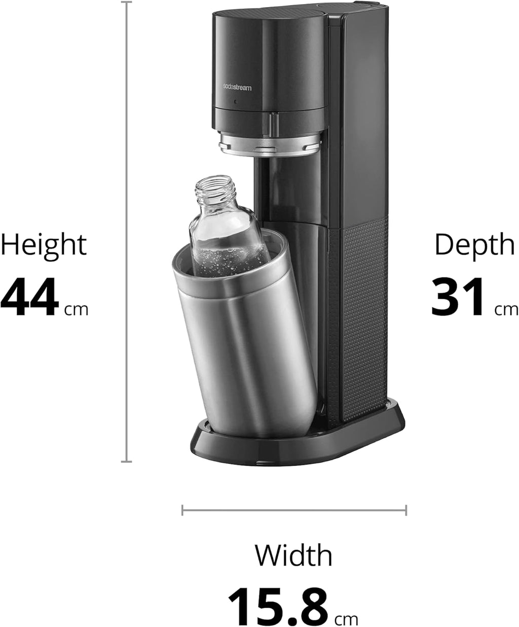 SodaStream Duo Sparkling Water Maker, Metallic Black L8170