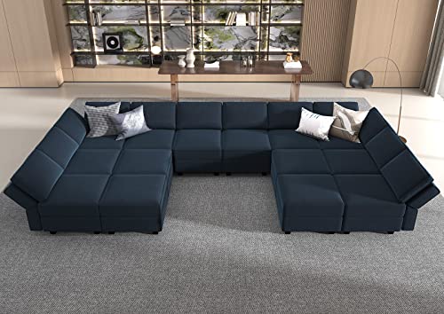 Belffin Oversized Modular Sectional Sofa with Double Chaises and Storage F17277