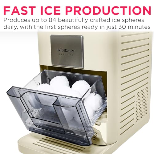 Frigidaire Countertop Sphere Ice Maker with Transparent Window, 84 Ice Spheres Per Day, White Z526685
