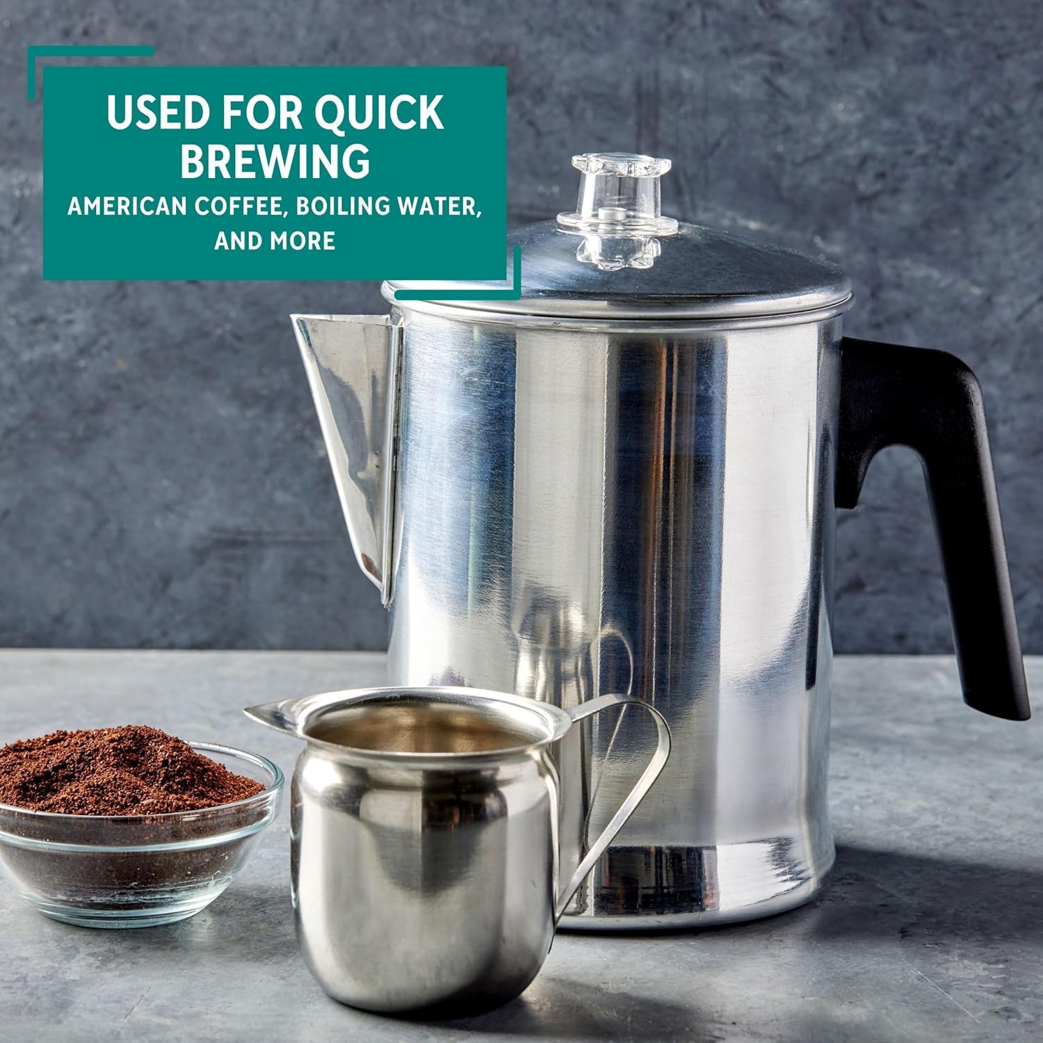 Mirro 9 Cup Aluminum Coffee Percolator for Indoor and Outdoor Use, Silver I981896