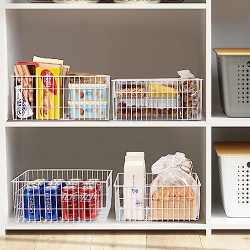 Orgneas Freezer Organizer Bins, Vertical Sides Wire Baskets, Set of 6 A2411