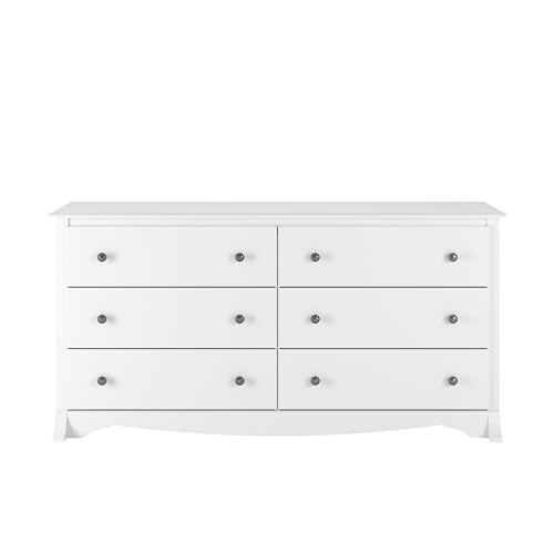 Prepac Rustic Ridge Farmhouse 6-Drawer Double Dresser, Brown X6434