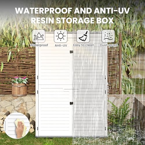 Outdoor Resin Storage Shed 64 Cu.Ft Waterproof Cabinet K6967