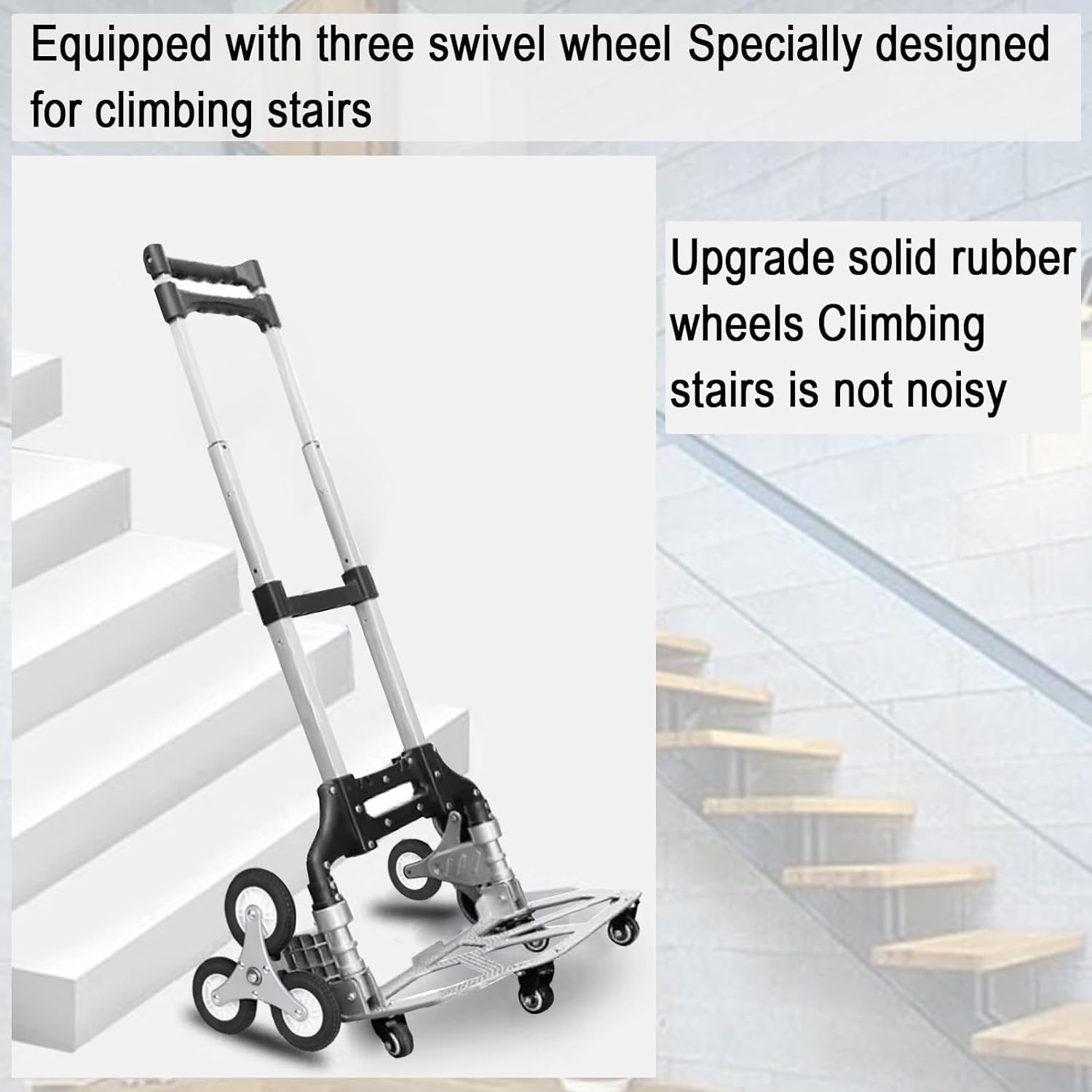 Folding Hand Truck with Telescoping Handle and Rubber Wheels X3159