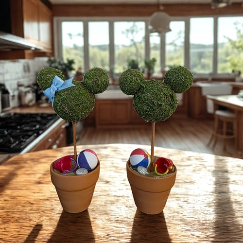 Minnie & Mickey Seasonal Topiary Set, 6 inch, Fall Decor N920